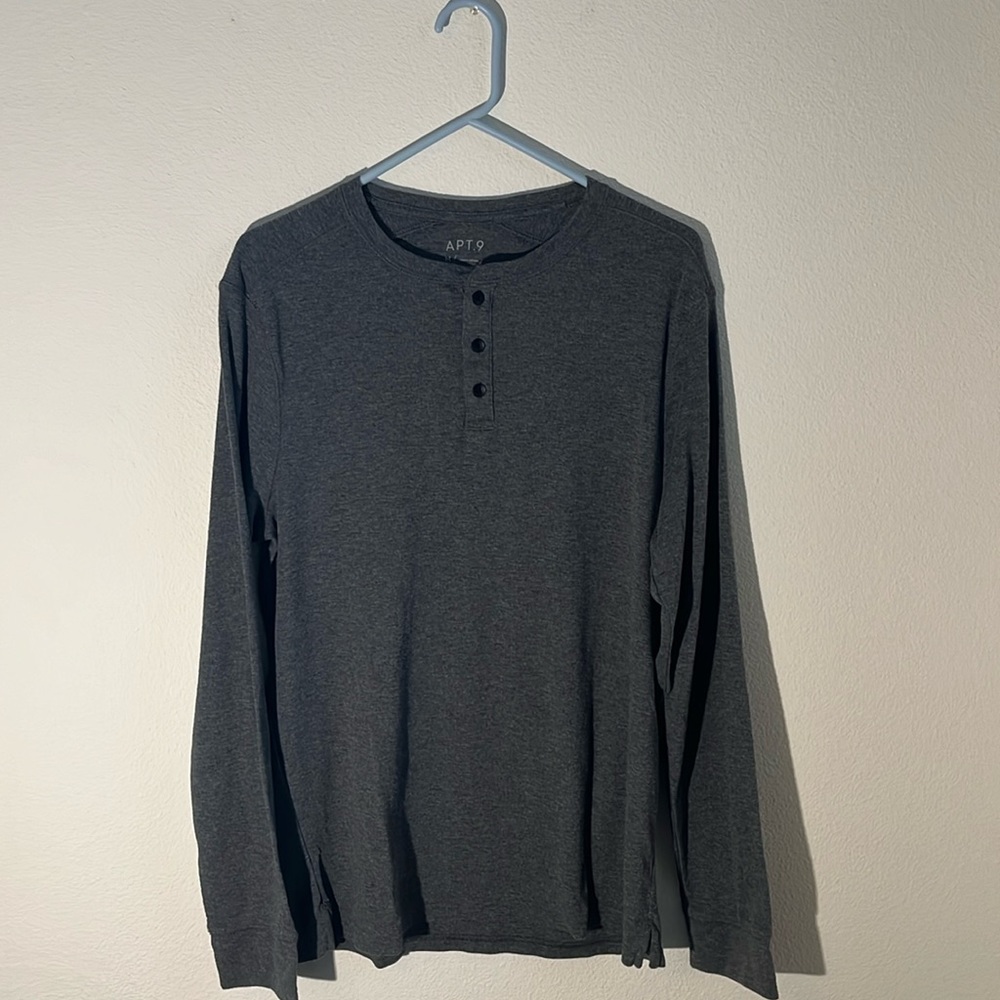 Apt 9 Grey Long Sleeve with button detail